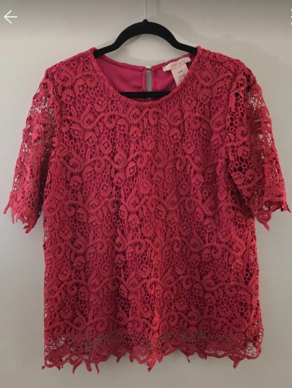 Philosophy l Lace Short Sleeve Blouse